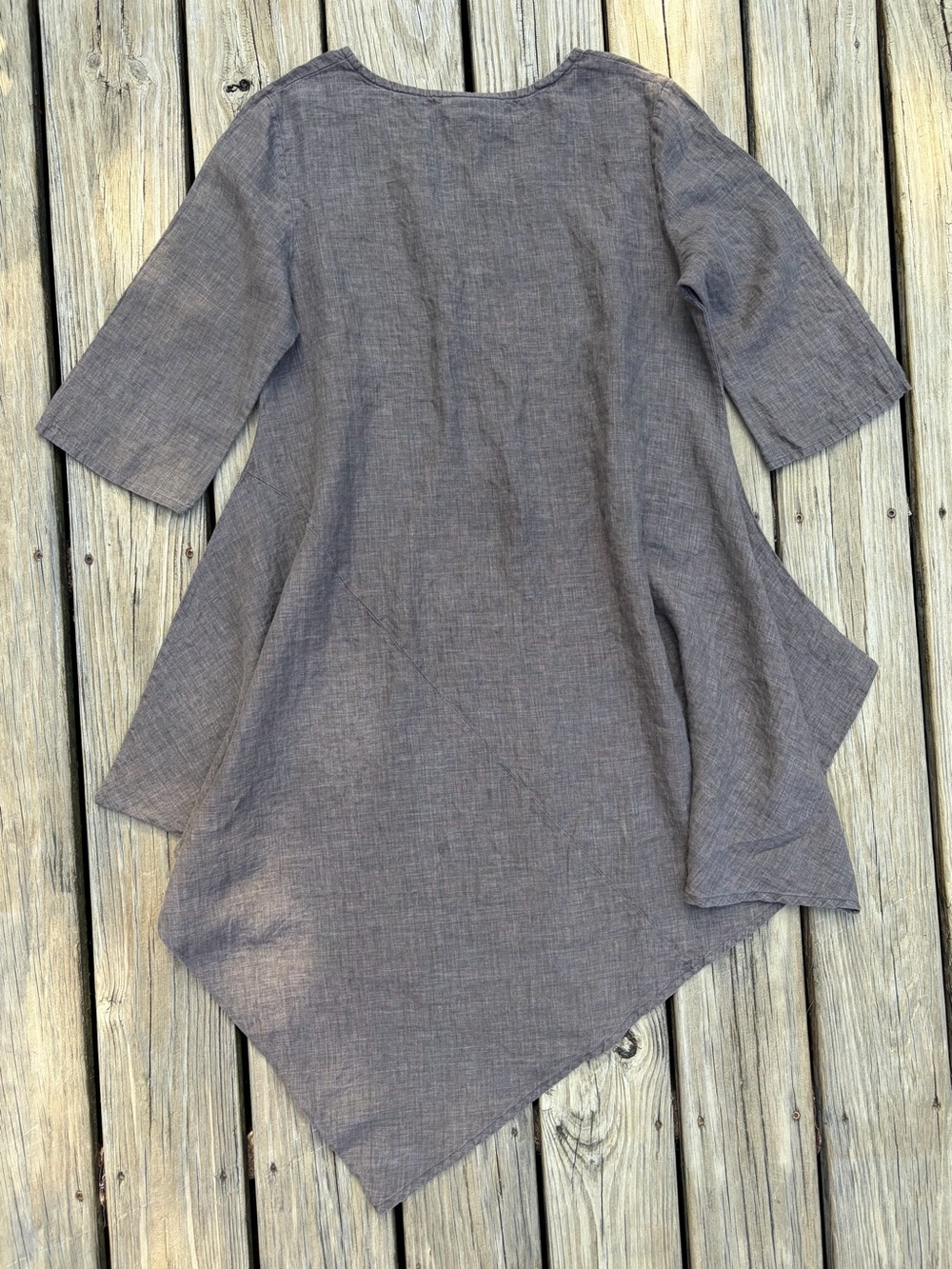 bryn Walker Linen Asymmetric Hem Midi Tunic Dress - Picture 5 of 6